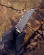 The EDC Knife, D2 steel, olive micarta, kydex.