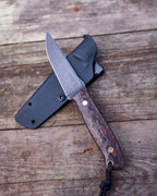 The EDC Knife, D2 steel, terracotta/black micarta, kydex.