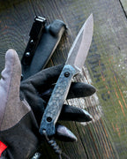 The EDC Knife, D2 steel, denim micarta, kydex
