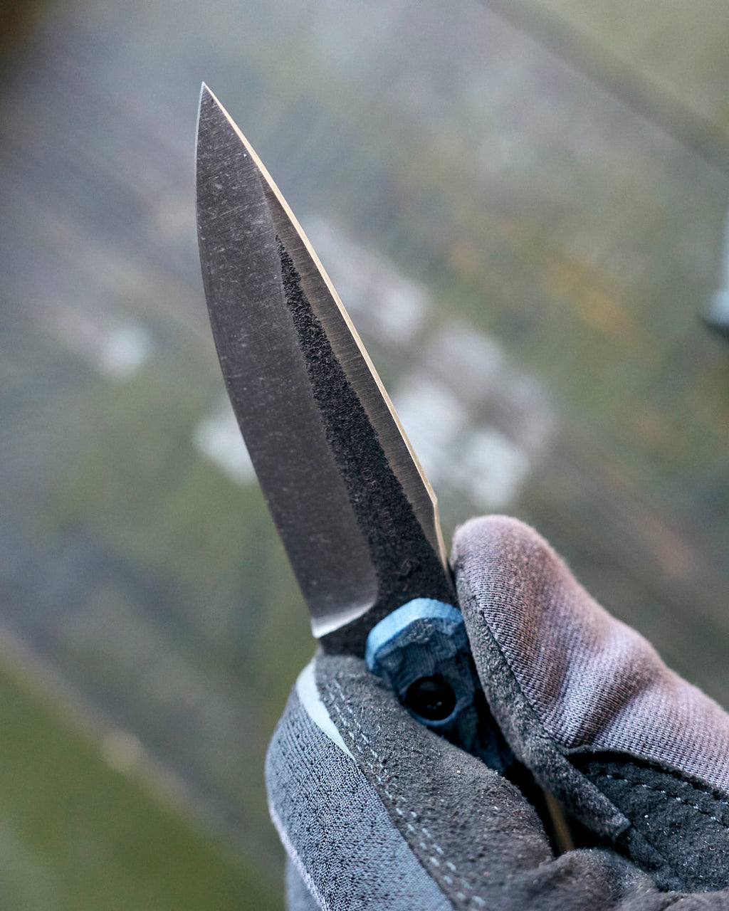 The EDC Knife, D2 steel, denim micarta, kydex