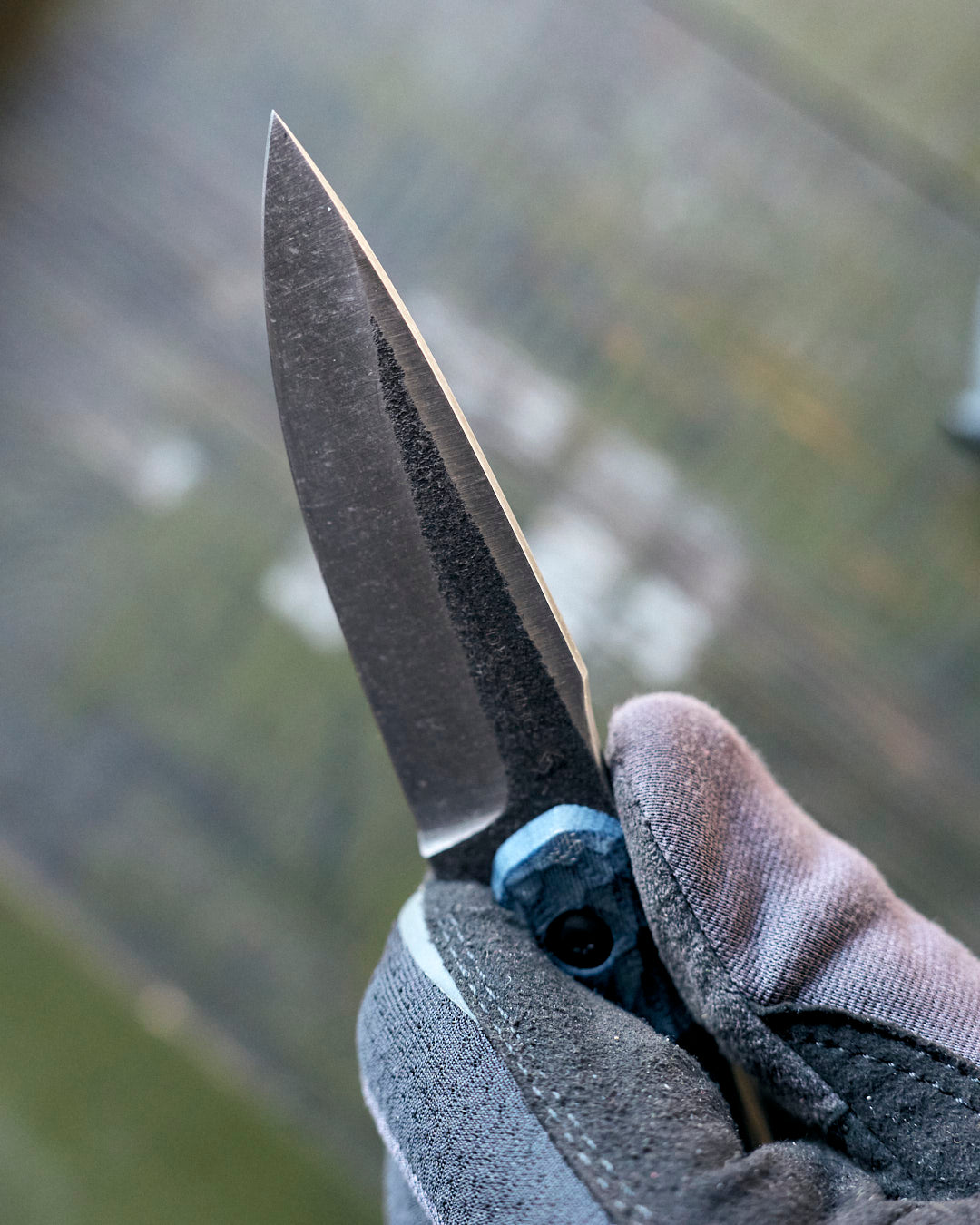 The EDC Knife, D2 steel, denim micarta, kydex
