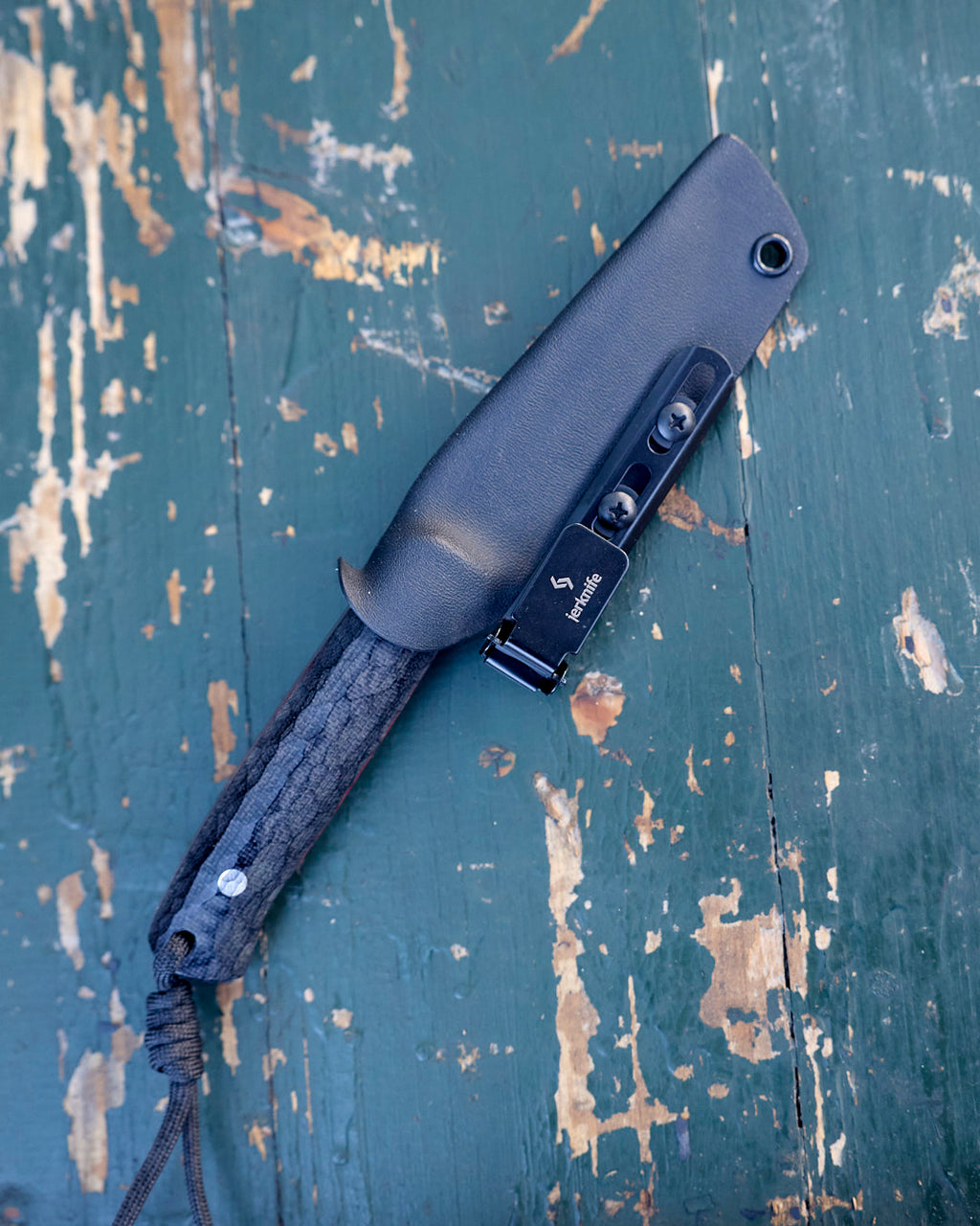 The EDC Knife, D2 steel, black micarta, kydex.