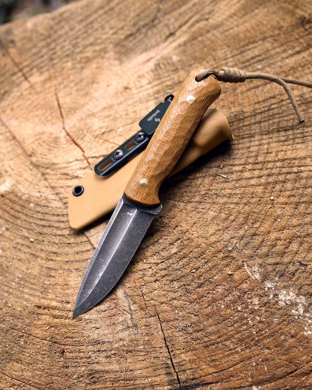 The EDC Knife, D2 steel, black micarta, kydex. – jerknife