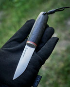 The puukko knife AEB-L steel, stab bog oak, leather sheath.