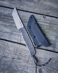 The EDC knife, D2, metall handle, kydex sheath.
