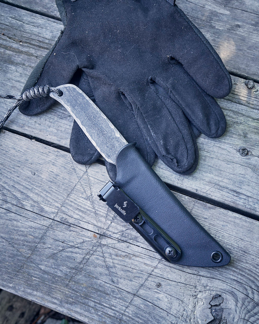 The EDC knife, D2, metall handle, kydex sheath.